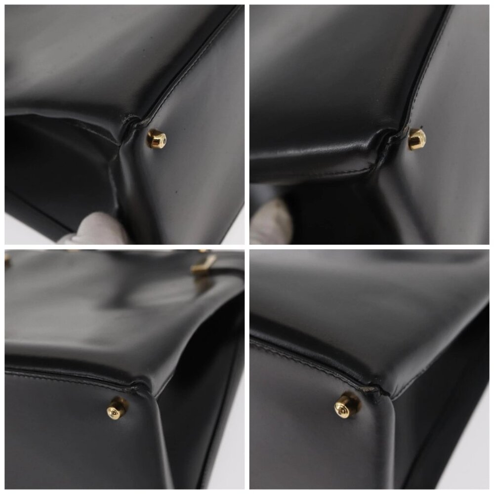 GUCCI Hand Bag Leather Black Gold 000 2046 0562 Auth 155731 - Picture 15 of 16